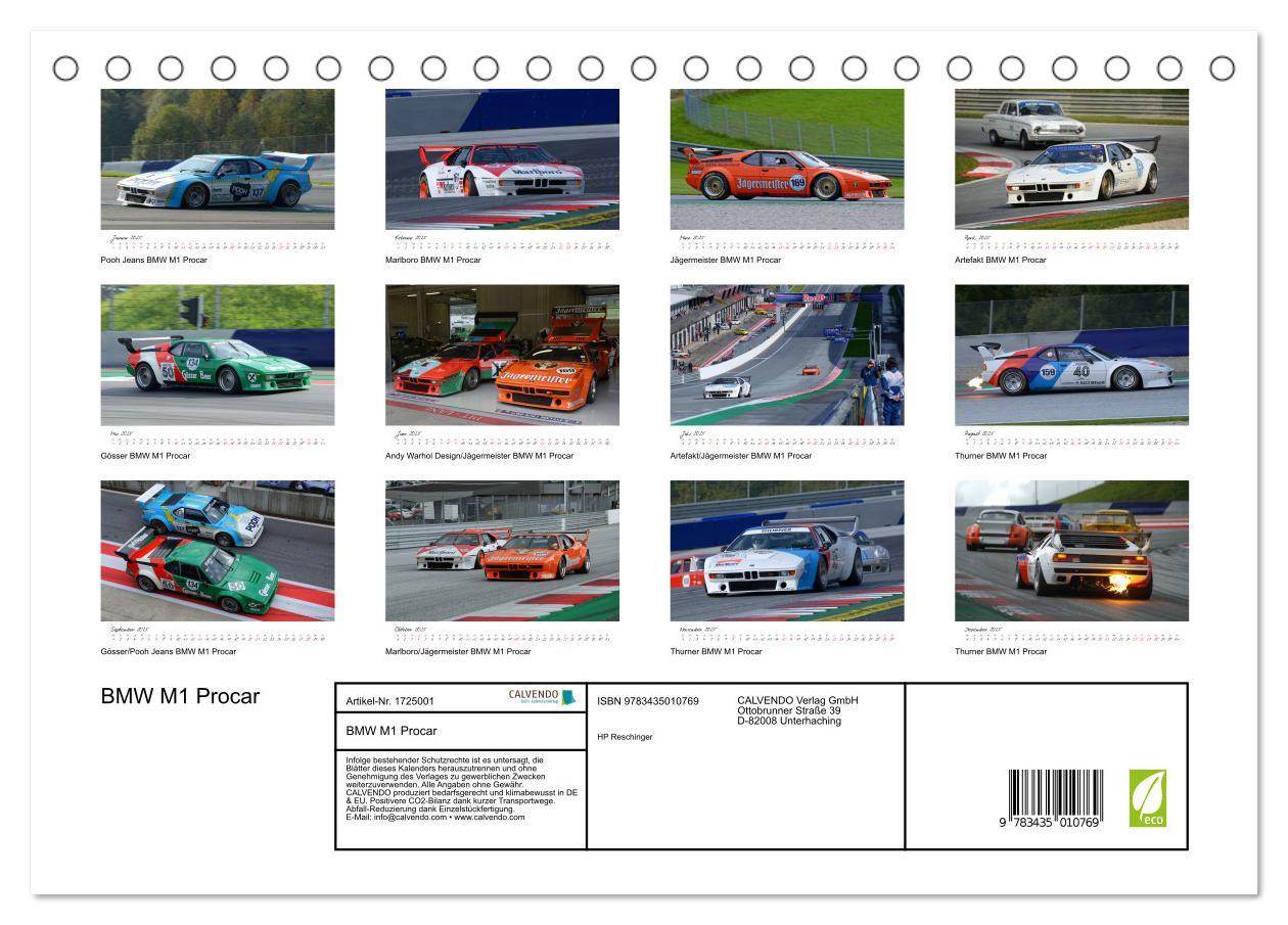 Bild: 9783435010769 | BMW M1 Procar (Tischkalender 2025 DIN A5 quer), CALVENDO...