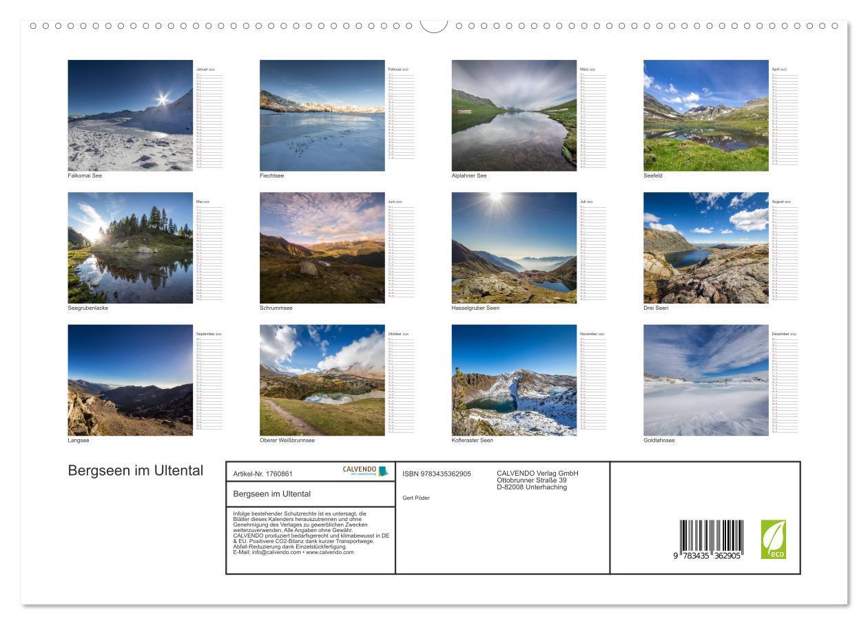 Bild: 9783435362905 | Bergseen im Ultental (hochwertiger Premium Wandkalender 2025 DIN A2...