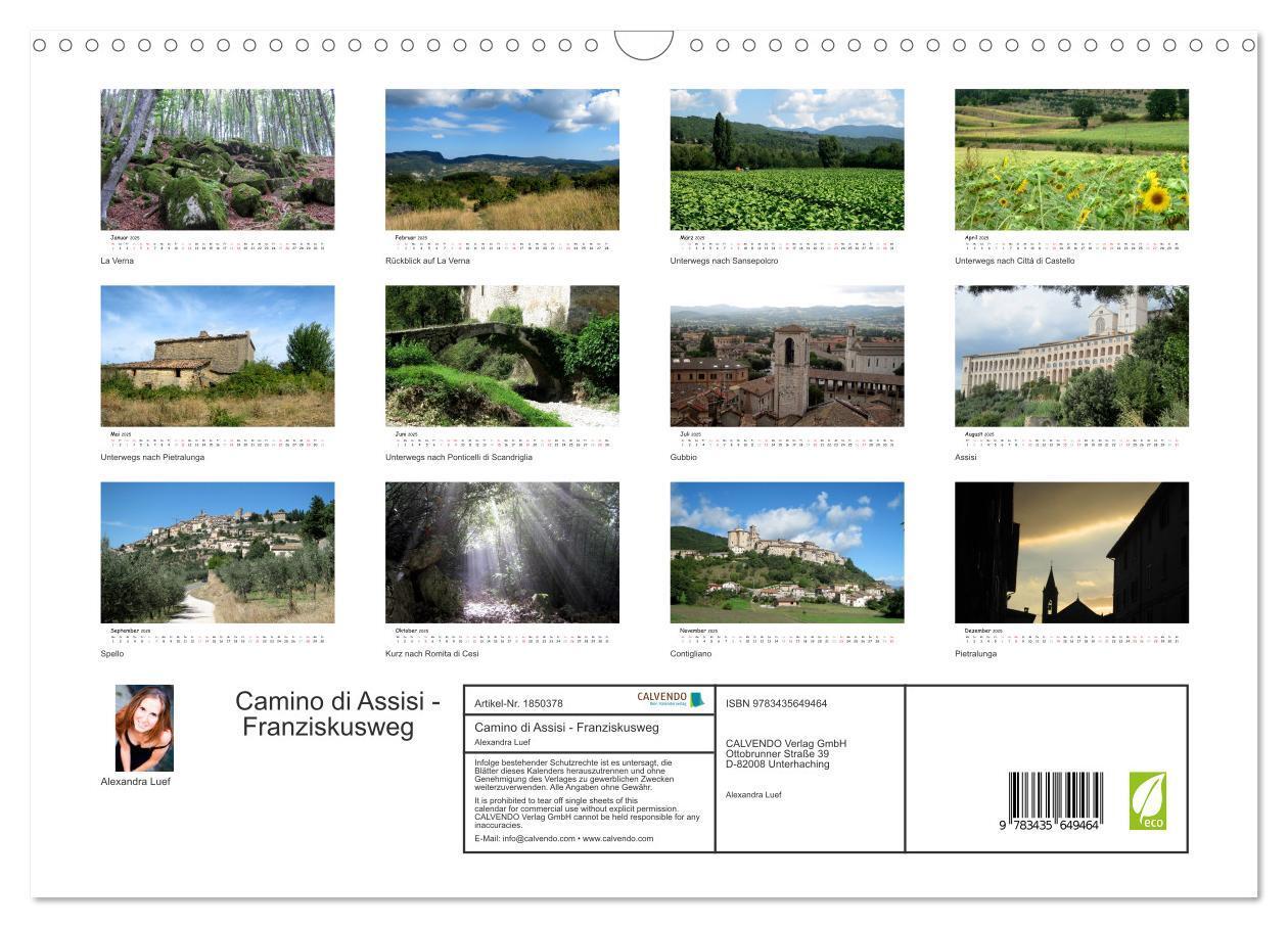 Bild: 9783435649464 | Camino di Assisi - Franziskusweg (Wandkalender 2025 DIN A3 quer),...