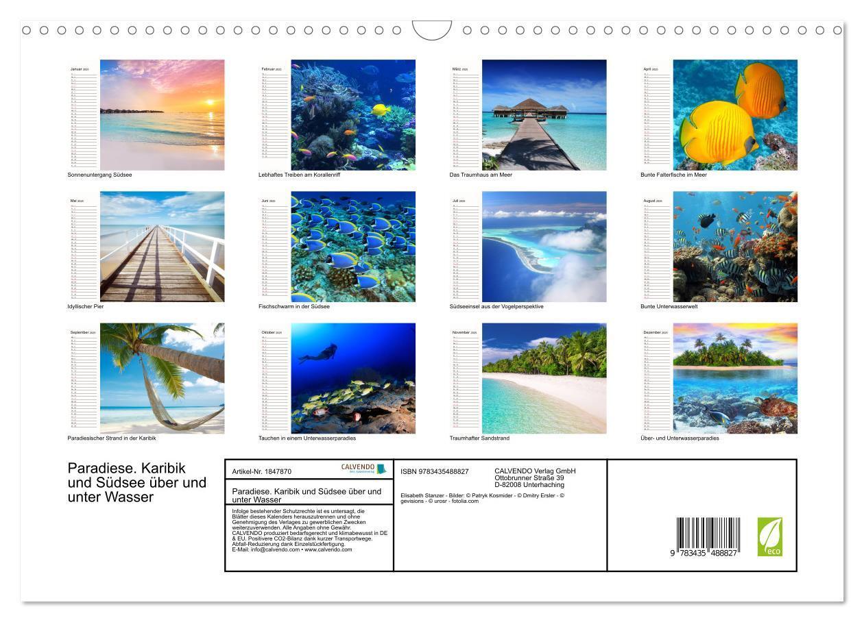 Bild: 9783435488827 | Paradiese. Karibik und Südsee über und unter Wasser (Wandkalender...