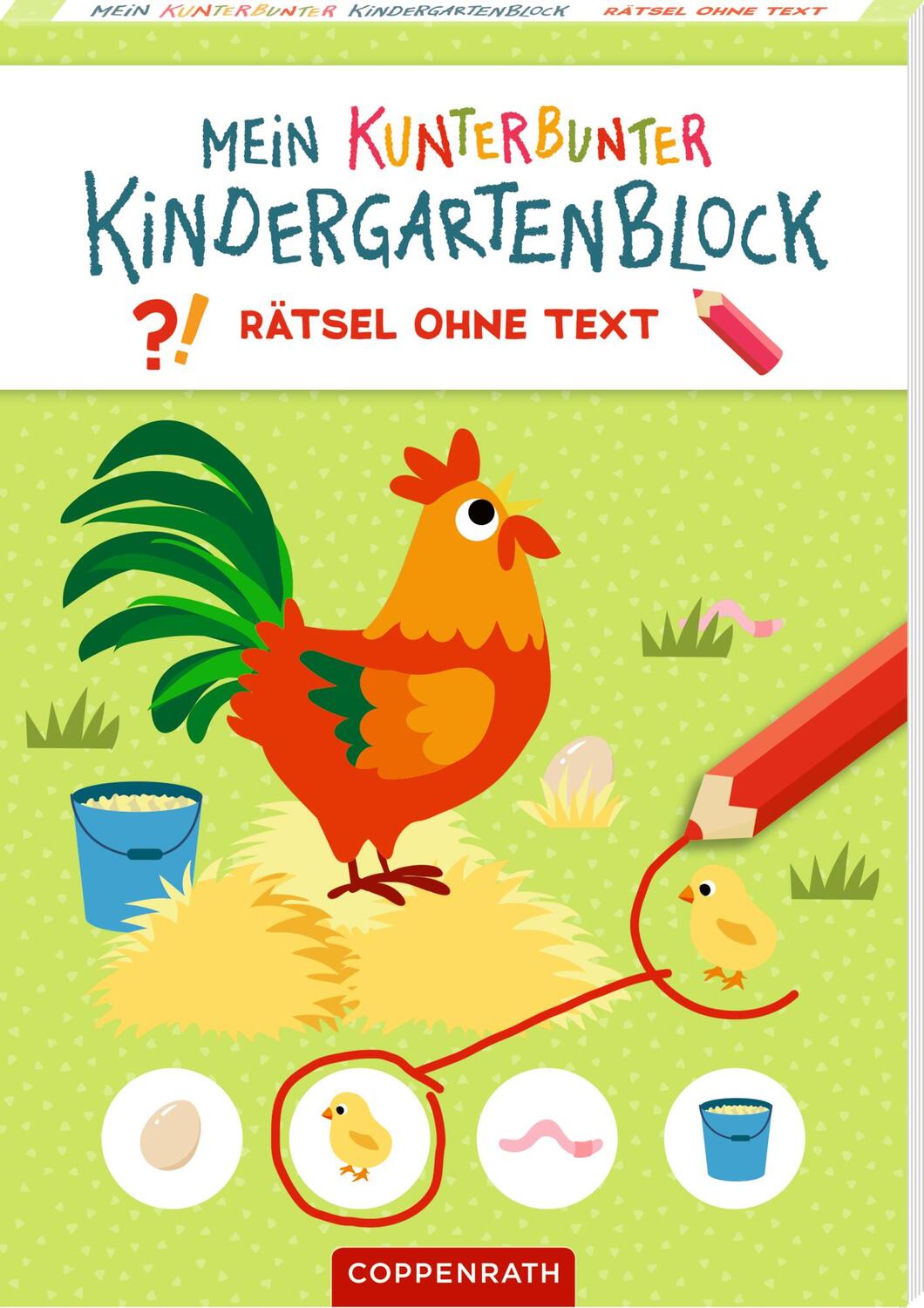 Cover: 9783649648406 | Mein kunterbunter Kindergartenblock | Rätsel ohne Text (Bauernhof)