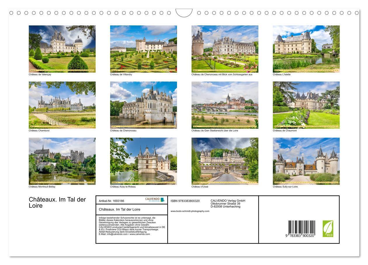 Bild: 9783383800320 | Châteaux. Im Tal der Loire (Wandkalender 2025 DIN A3 quer),...