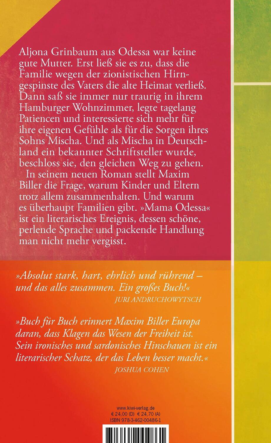 Rückseite: 9783462004861 | Mama Odessa | Roman | Maxim Biller | Buch | 233 S. | Deutsch | 2023