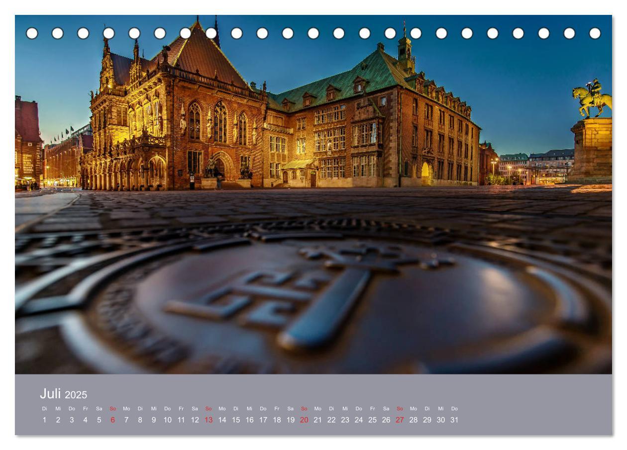 Bild: 9783435176199 | Nachts in Bremen (Tischkalender 2025 DIN A5 quer), CALVENDO...