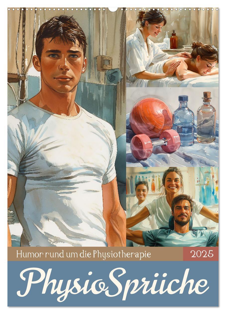 Cover: 9783457132241 | Physiosprüche (Wandkalender 2025 DIN A2 hoch), CALVENDO Monatskalender