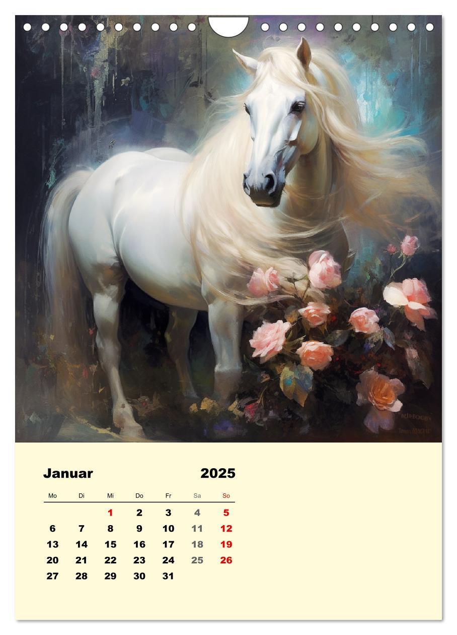 Bild: 9783435867370 | Pferde im romantischen Barockstil (Wandkalender 2025 DIN A4 hoch),...