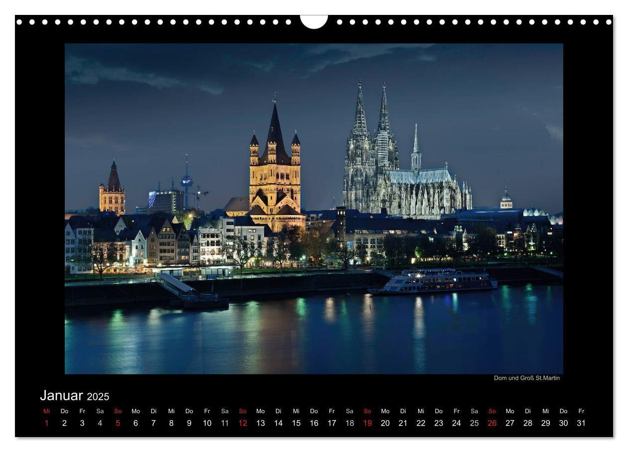 Bild: 9783435782031 | Köln ¿ Nachts 2025 (Wandkalender 2025 DIN A3 quer), CALVENDO...