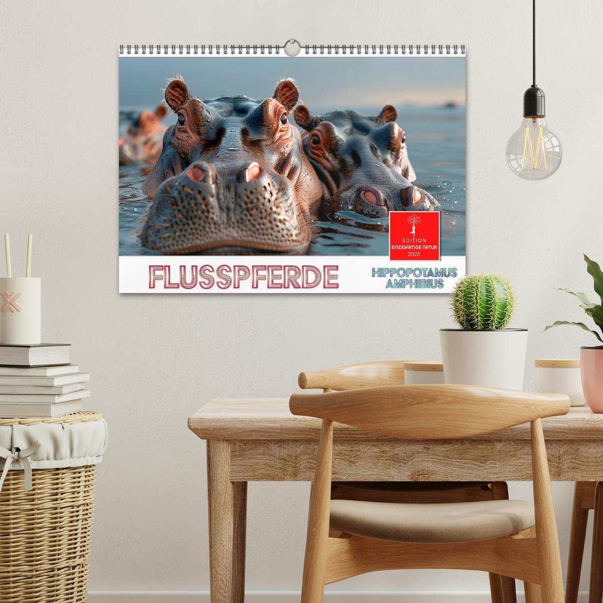 Bild: 9783457171899 | Flusspferde - Hippopotamus amphibius (Wandkalender 2025 DIN A3...