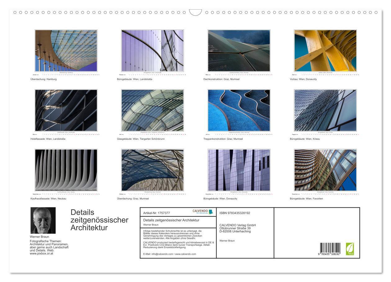 Bild: 9783435328192 | Details zeitgenössischer Architektur (Wandkalender 2025 DIN A2...