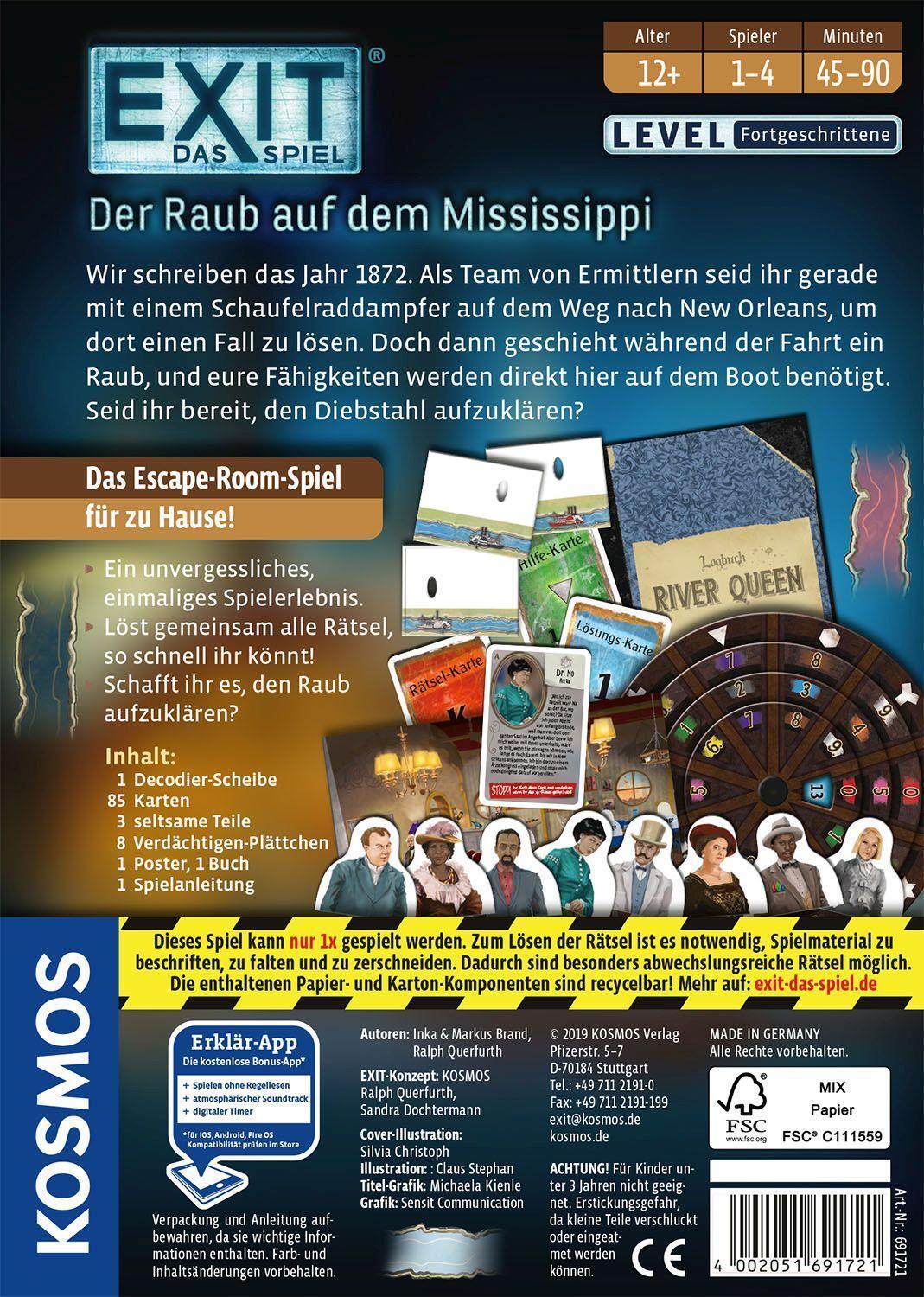 Bild: 4002051691721 | EXIT - Der Raub auf dem Mississippi | 1 - 4 Spieler | Spiel | Deutsch