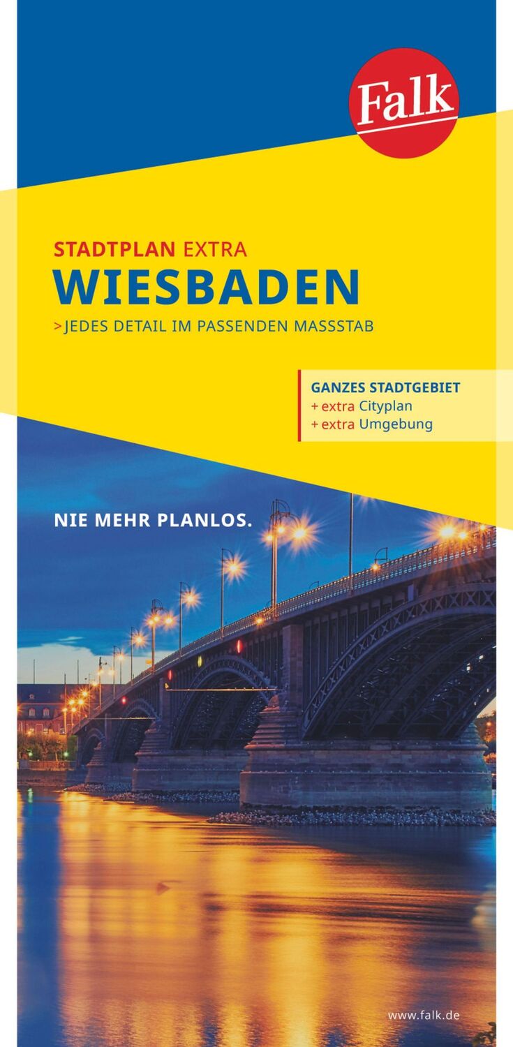 Cover: 9783827926852 | Falk Stadtplan Extra Wiesbaden 1:20 000 | (Land-)Karte | 1 S. | 2020