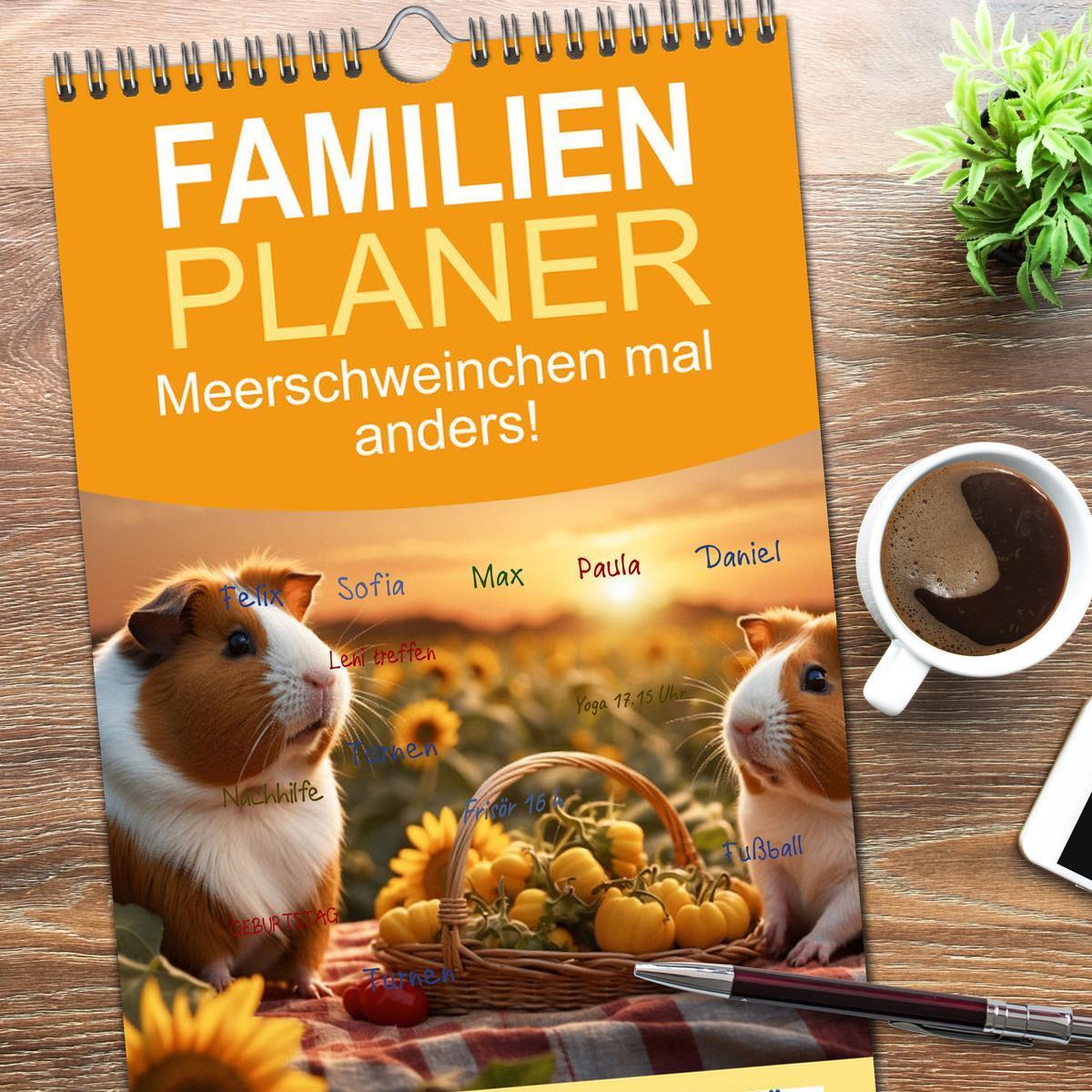 Bild: 9783457135556 | Familienplaner 2025 - Meerschweinchen mal anders! mit 5 Spalten...